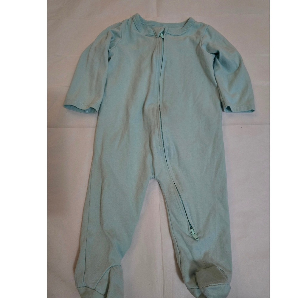 First Impressions Mint Green Footed Sleeper Baby 3-6 Months Zip Up Pajama